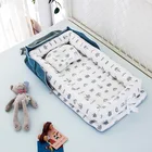 Портативная кроватка для новорожденных, портативная кроватка для путешествий, хлопковая детская кроватка, детская кроватка, бампер с подушкой