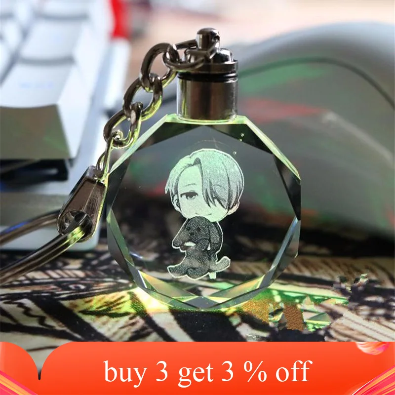 Аниме YURI! На льду косплей светодиодный брелок Victor Nikiforov хрустальный светильник