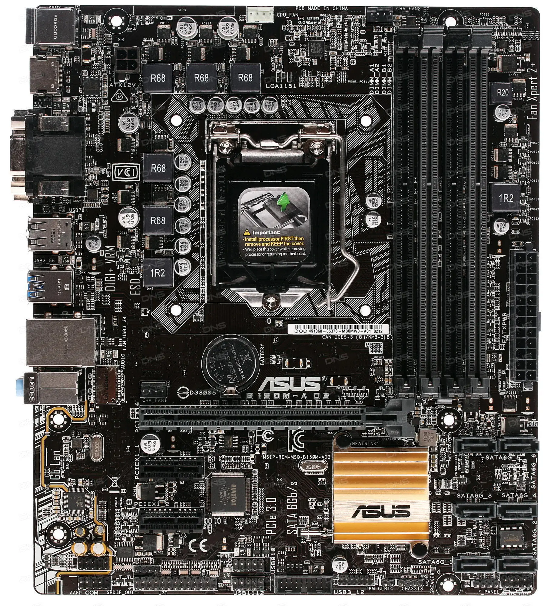 

Материнская плата Asus B150M-A D3 LGA 1151, DDR3 память 64 ГБ для Core i3-6300T i5-6400 cpus PCI-E 3,0 USB3.0 SATA 3 Micro ATX, материнская плата
