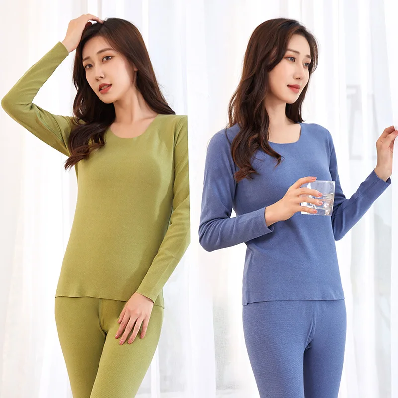 Женские зимние комплекты термобелья эластичные бархатные женская одежда теплая