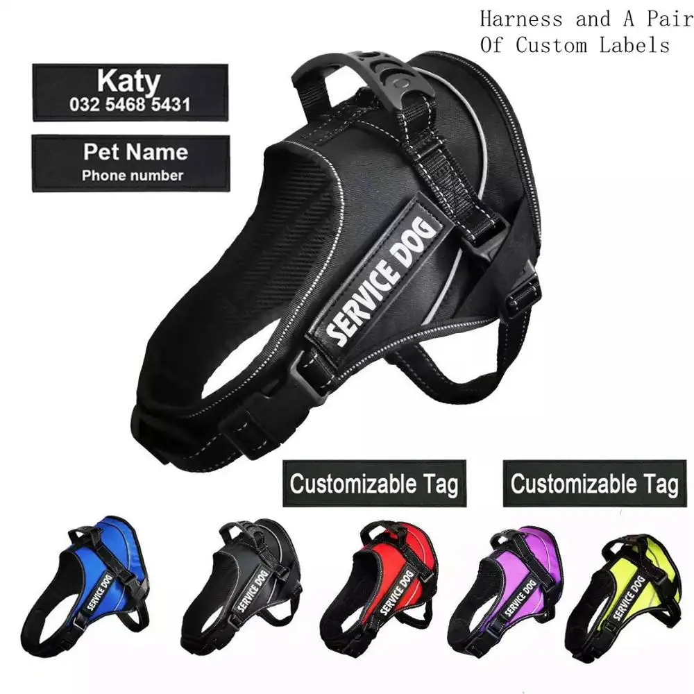 Reflective Dog Harness No Pull Breathable Adjustable Pet For Vest ID Custom Patch Outdoor Walking Accessories | Дом и сад