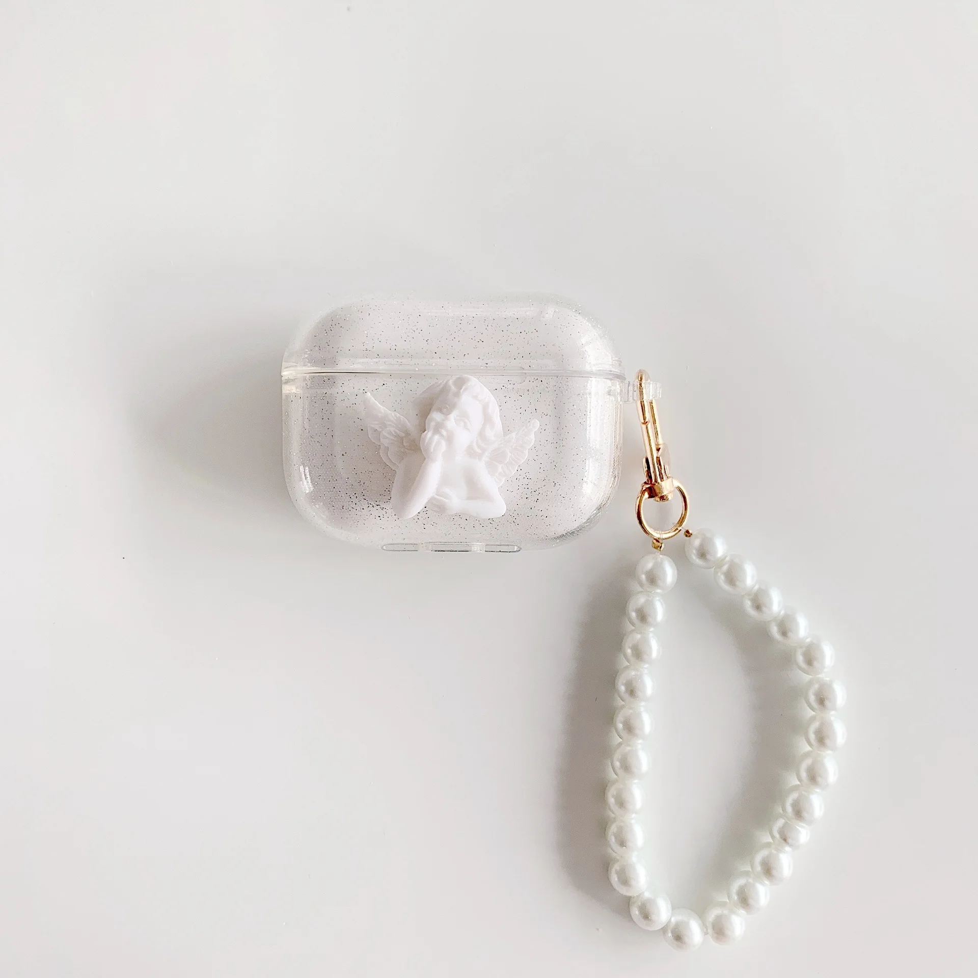 Новинка чехол с ангелом оригинальный жемчужный браслет блестящий для