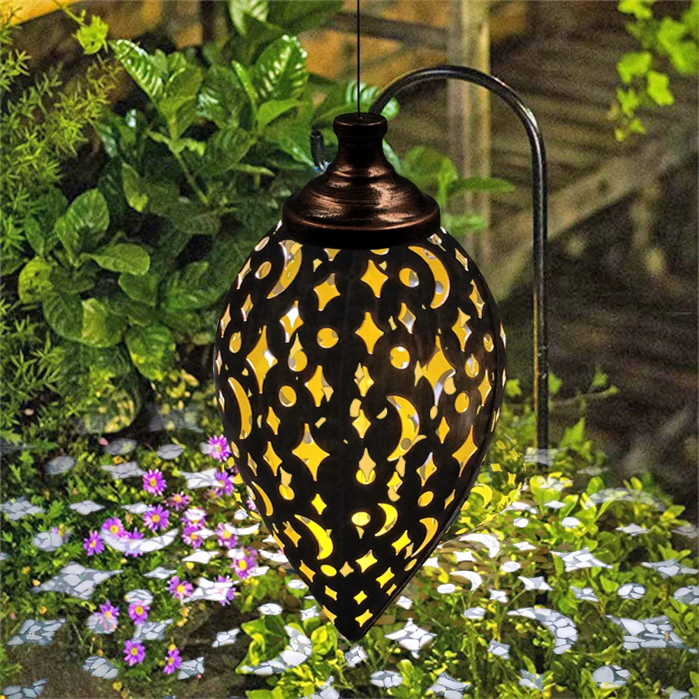 

Solar Powered Lamp LED Lantern Hanging Outdoor Solar Lamp Olive Shape Sensitive Sensor Control Waterproof Solar Garden Light