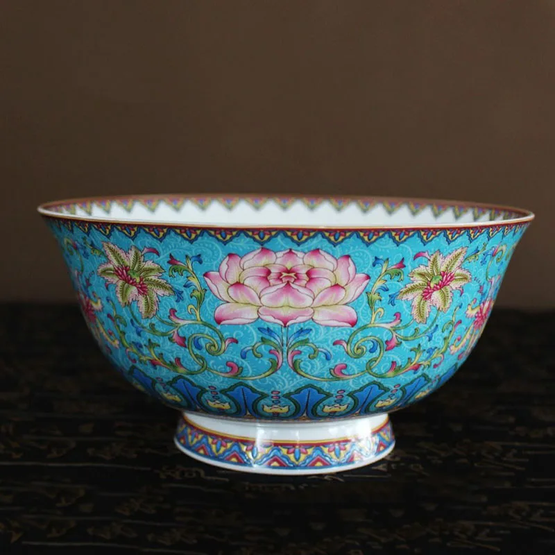 4 5/6 дюймов Цзиндэчжэнь Керамика высокие ноги чаша Винтаж китайский эмаль