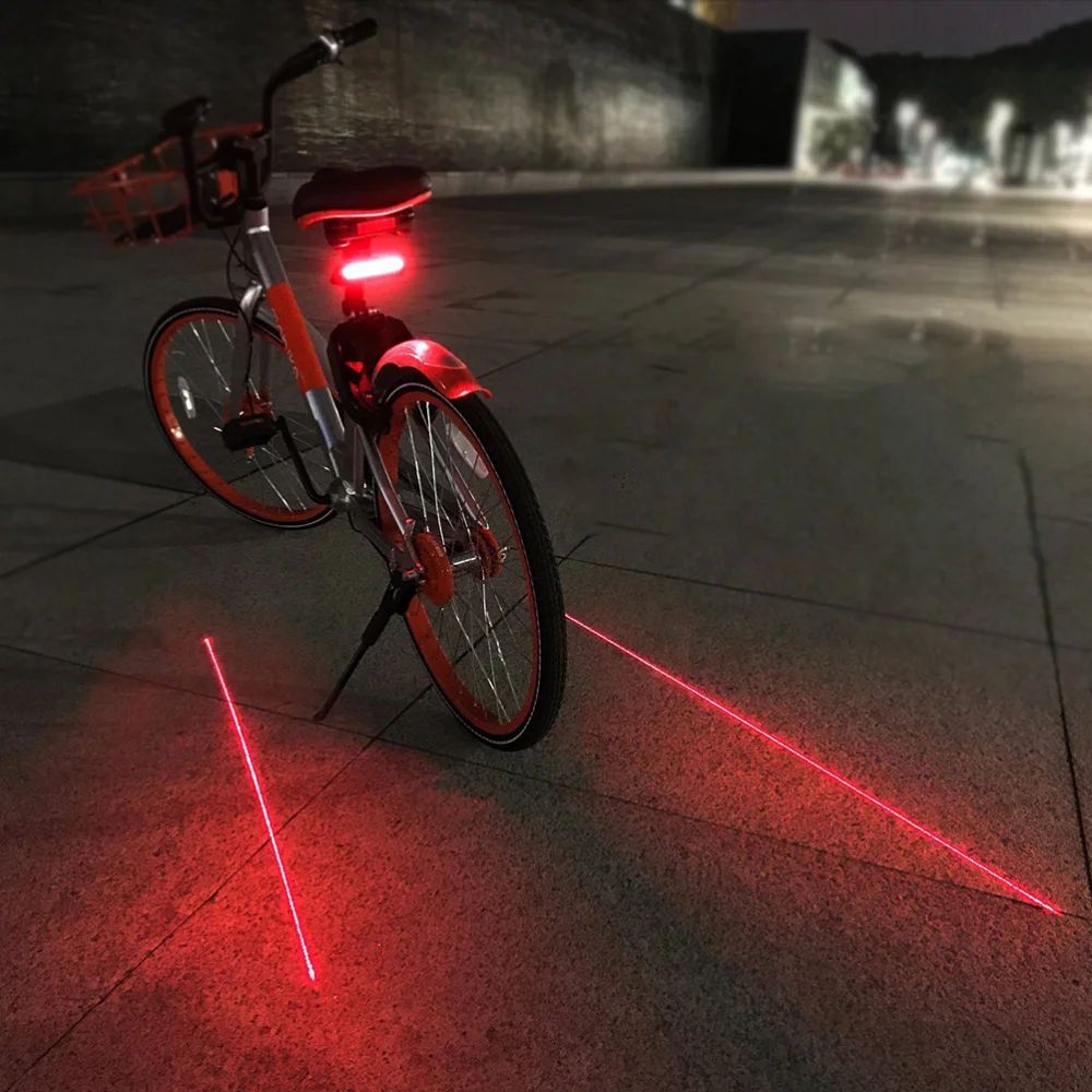 

Rechargeable Bike Tail Light Turn Signals Cycling Projector Safety Warning Lamp Back Flashlight