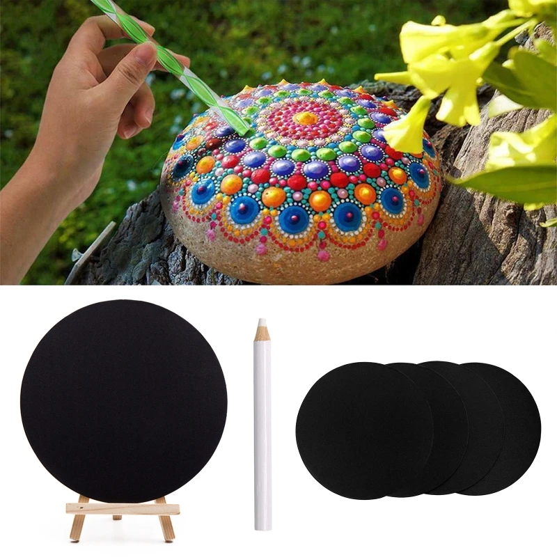 

45pcs/Set Mandala Dotting Tools for Painting Rock Stone Stencil Acrylic Stick Brush Pen Gem Sticker Easel Palette Kit