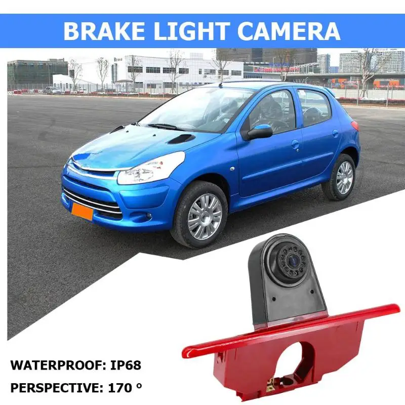 

170 Degree Rear View Camera 3rd Brake Light IP68 IR Night Vision Parking Reversing Backup Camera for Citroen Jumpy Peugeot