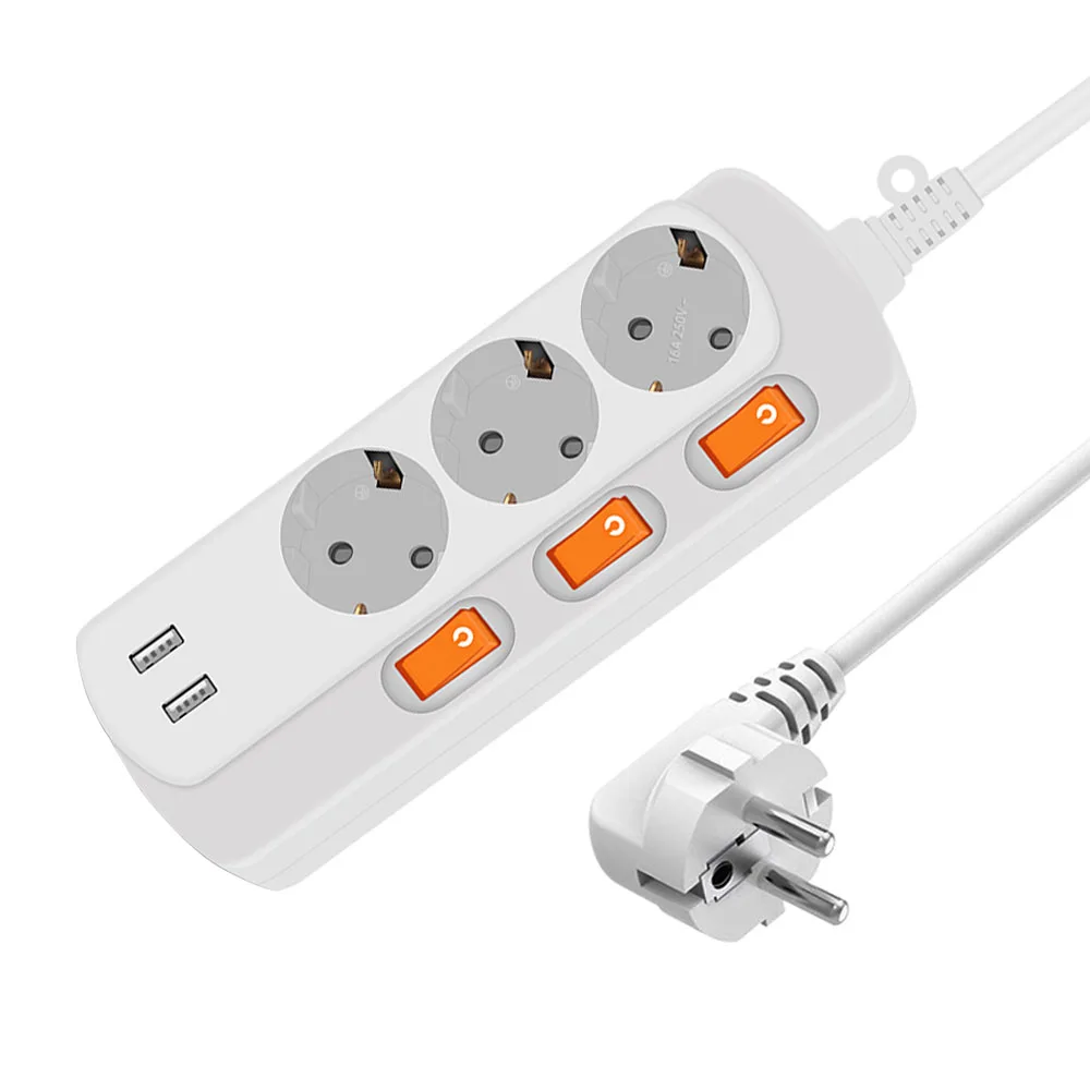 Европейская розетка 16 А 250 В электрическая 2USB порта 5 2 3 переменного тока розетки