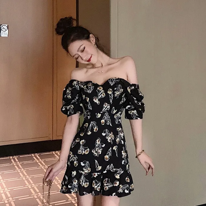 Женское летнее платье Новое Привлекательное с открытыми плечами в стиле