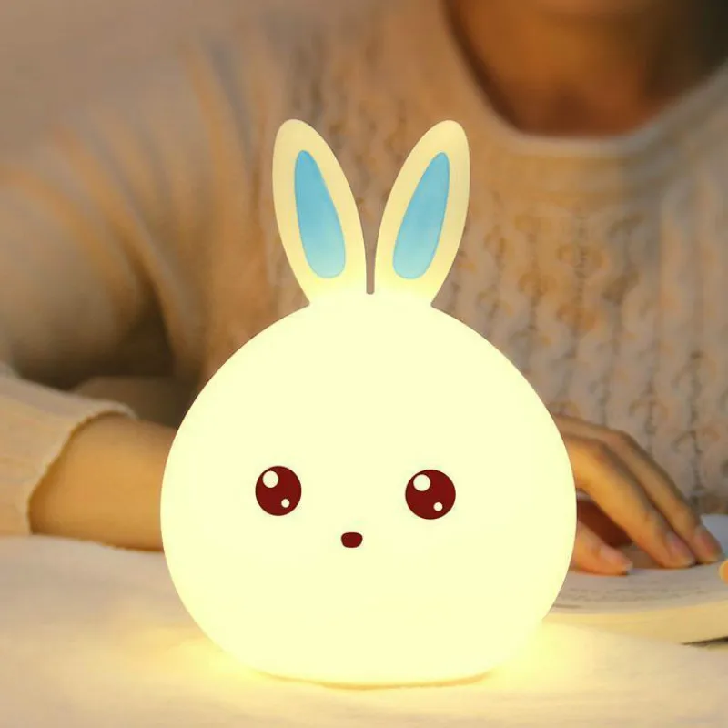 

Светодиодный ночсветильник с кроликом для детей, декоративная прикроватная лампа с мультяшным рисунком животного, USB, для детской комнаты, ...
