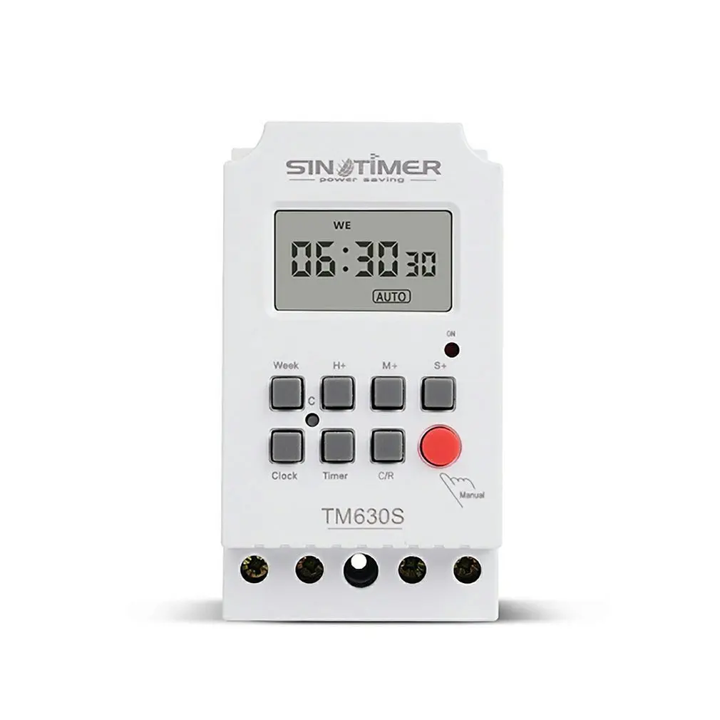 

Электронный цифровой недельный таймер SINOTIMER TM630S, 220 В/12 В, 30 А, 0,5 Вт, нижний переключатель, электронный цифровой недельный таймер, практичные ...
