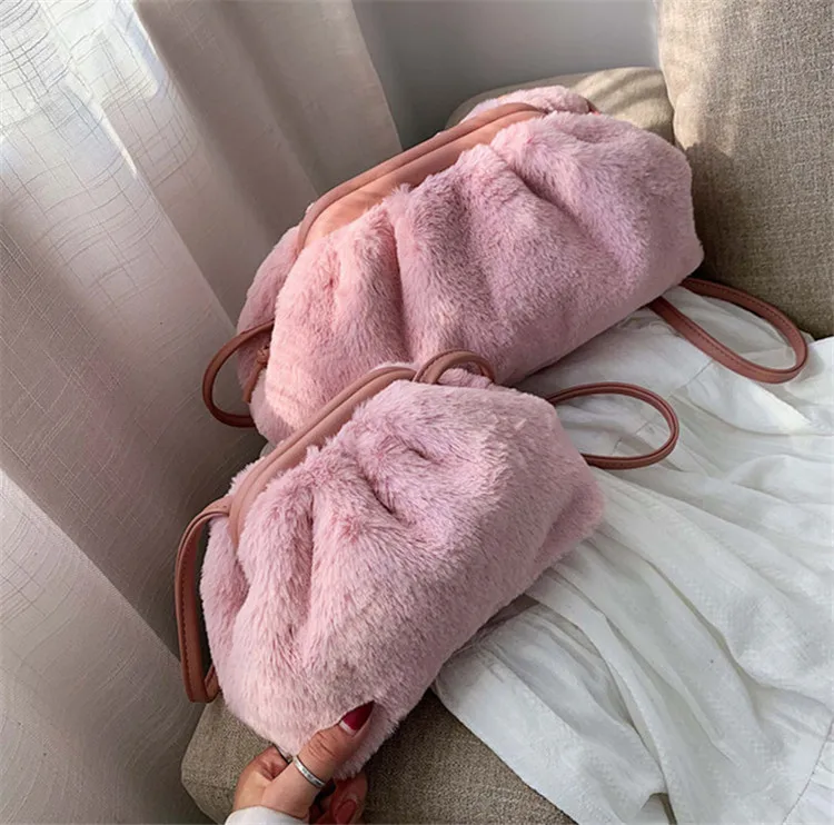 TOYOOSKY, дизайнерская, зимняя, новая, облачная форма, Женский дневной клатч, плиссированная, Пельменный, на плечо, сумка-мессенджер, женская сумка через плечо - Цвет: Pink