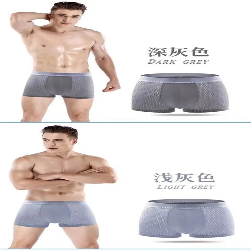4pcs/Lot Men's Panties Male Underpants Man Pack Shorts Boxers Underwear Slip Homme Calzoncillos Bamboo Hole Large Size L--3XL
