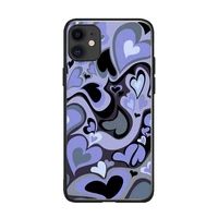 soft silicone phone case cover for iphone 6 6s 7 8 plus 5 5s se 2020 x xs xr 11 12 pro mini max purple heart swirl pattern
