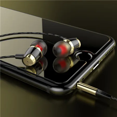gold Бас наушники 9D металлические наушники-вкладыши Проводная гарнитура Hifi наушники для samsung huawei Xiaomi телефон наушники fone de ouvido MP3 - Цвет: gold