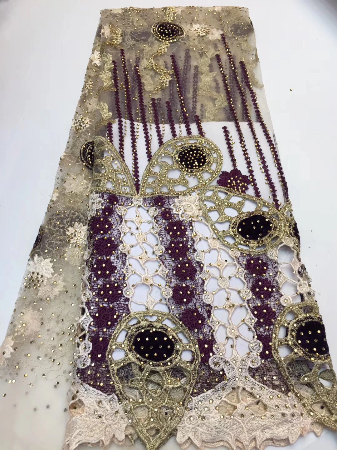 

Кружевная ткань 2020, высококачественное кружево, нигерийская кружевная ткань для женского платья, Африканское Тюлевое кружево с камнями, 5 ярдов за штуку ZX3255