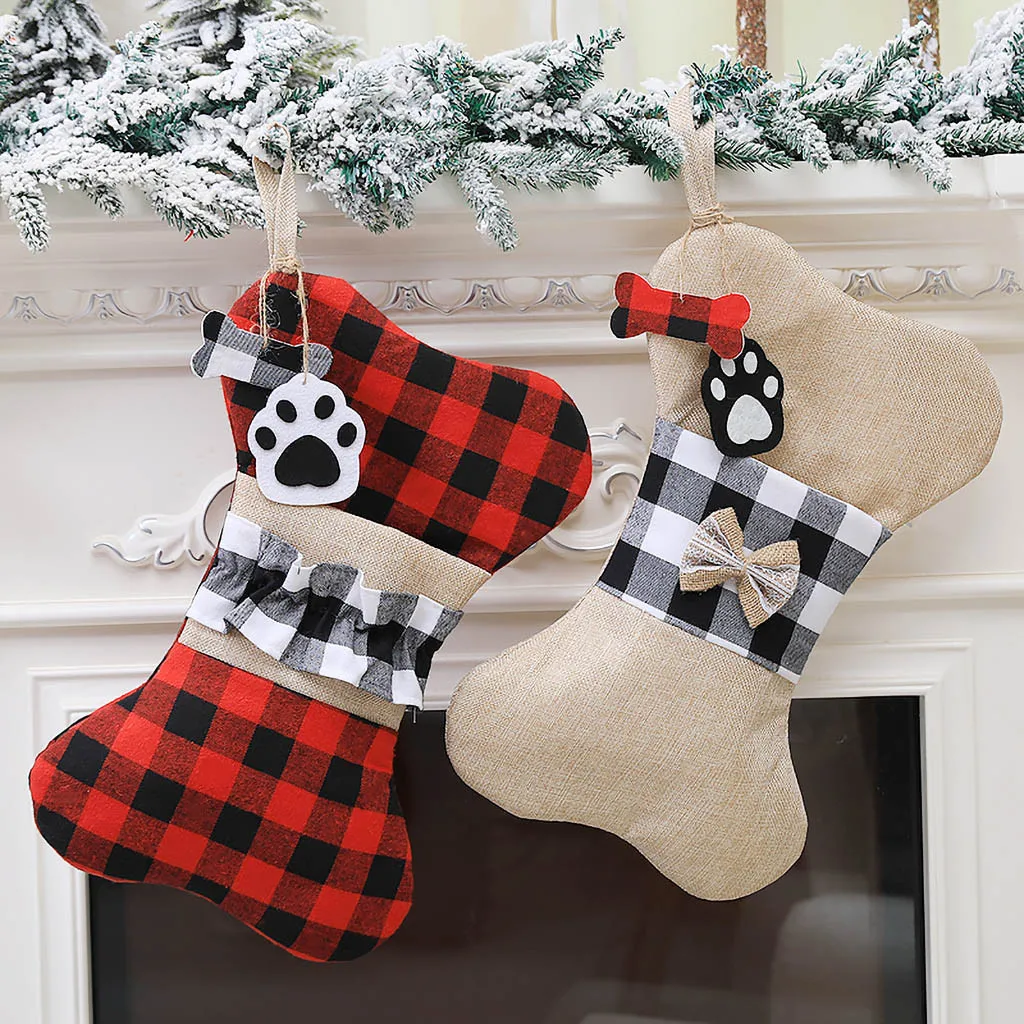 

2PCS Christmas Decorations Pet Decoration Socks Christmas Socks Gift decoracion addobbi natalizi ornaments navidad ofertas