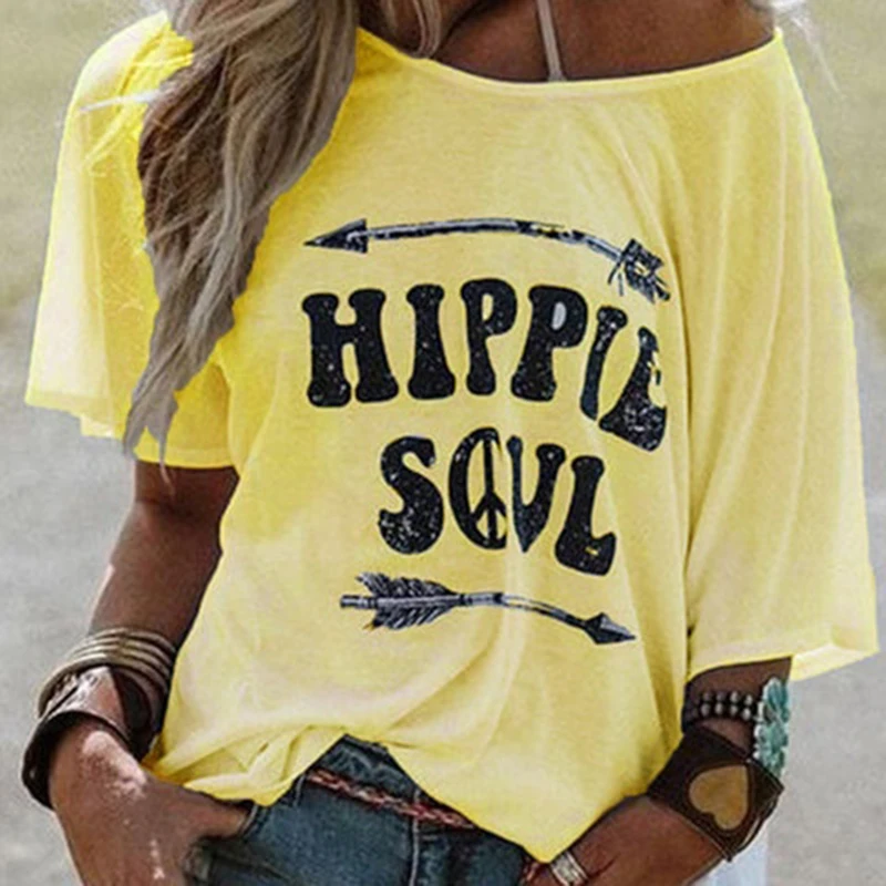 Новинка 2020 летняя футболка большого размера хиппи потеря души Женская