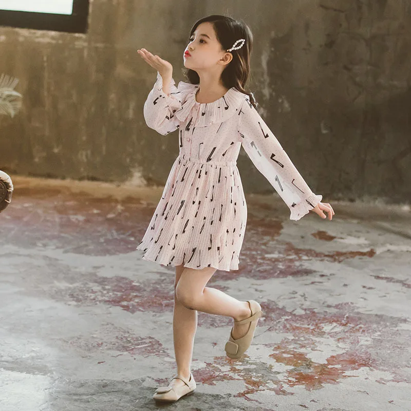 Шифоновое платье с оборками для девочек-подростков Платья цветочным принтом