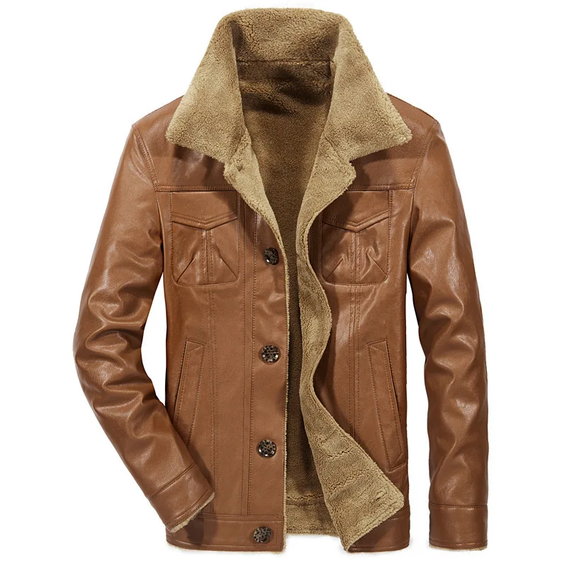 

Men's Leather Jackets, Leather Padded Jackets, Men's Plush Leather Jackets, Cold-proof Leather Padded Jackets, Men's Tops