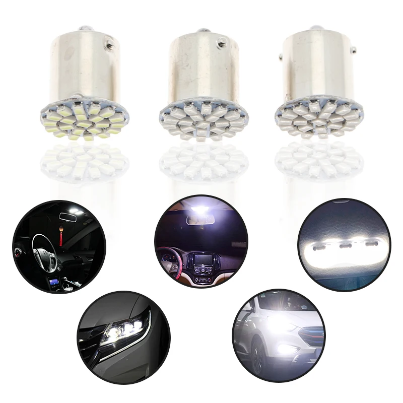 10 шт. Автомобильные светодиодные лампы 1156 BA15S P21W 1157 BAY15D P21/5W S25