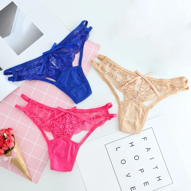 Модное сексуальное бесшовное кружевное нижнее белье T трусики G String женские трусы