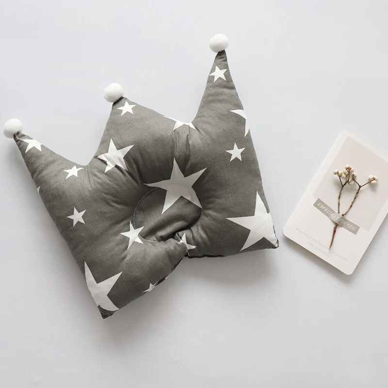 Grey Star Нескользящая подушка для новорожденных с плоской головкой, украшение для детской комнаты, милая Корона, детская подушка для кроватки, детские постельные аксессуары - Цвет: Grey Star