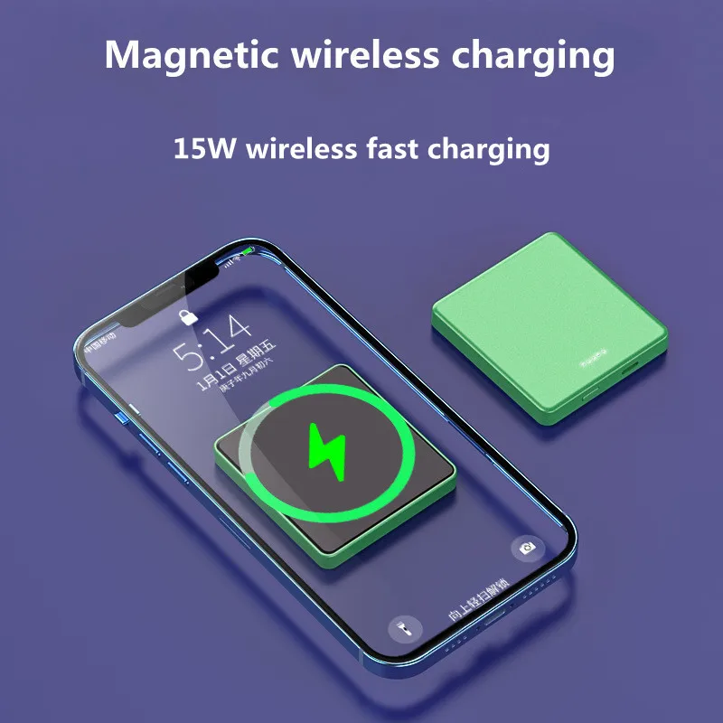 10000mah magnetic power bank pd20w fast charging external battery for iphone 13 12 mini pro xiaomi huawei 15w wireless charger free global shipping