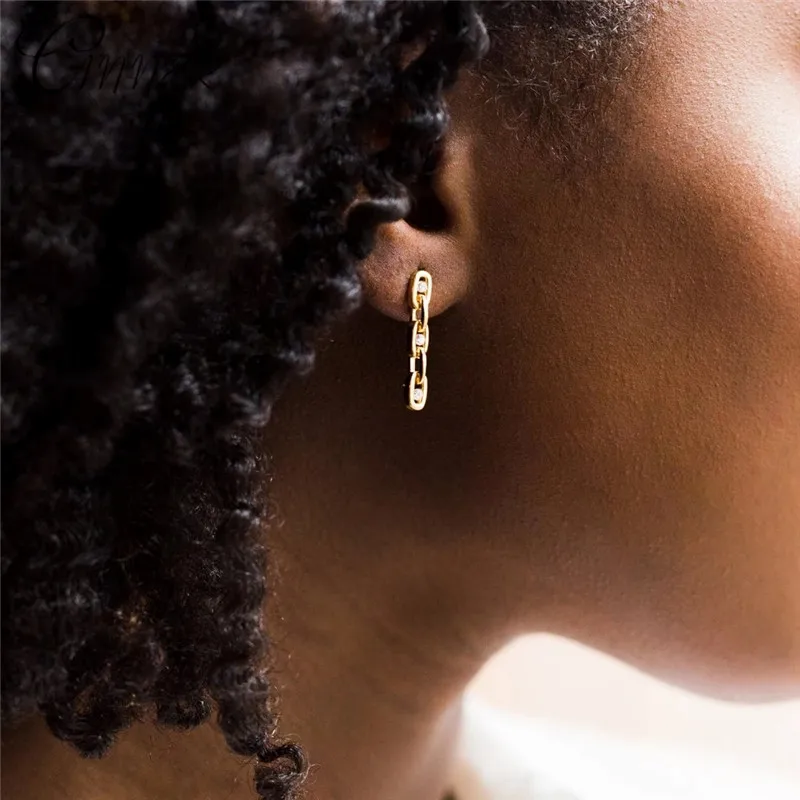 Женские Висячие серьги CANNER модные длинные с цирконием и цепочкой в стиле панк из