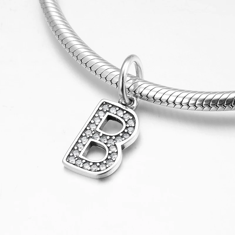Цепочка с подвеской в виде букв алфавита серебро 925 пробы | Украшения и аксессуары
