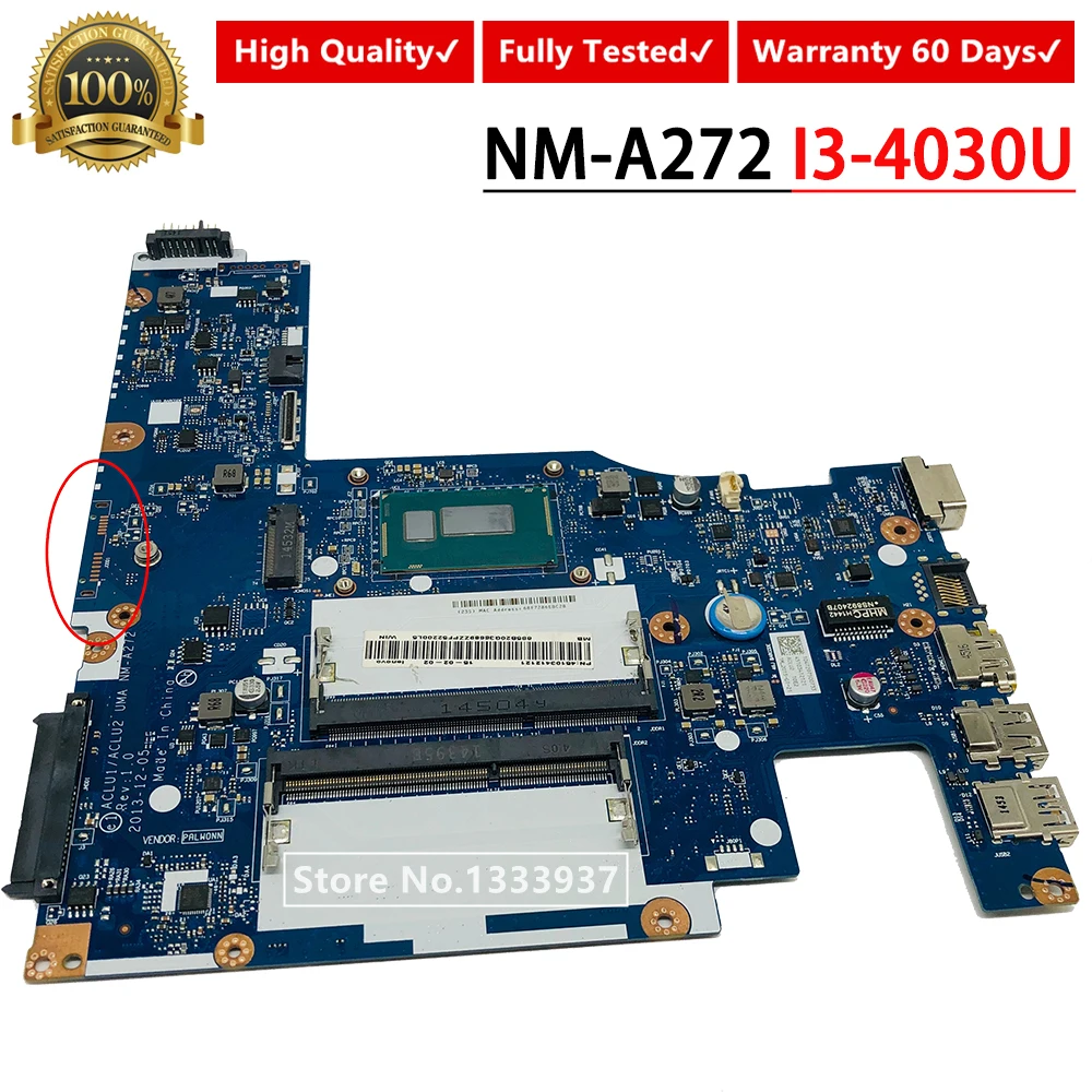 Для Lenovo G50-70 материнская плата SR1EN I3-4030U процессор ACLU1/ACLU2 UMA NM-A272 Материнская