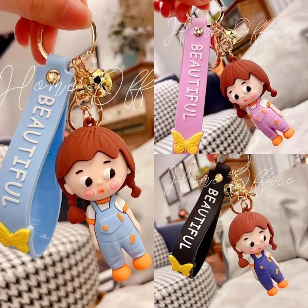

New fashion girl key chain lovely girl PVC key chain children's key chain pendant accessories gifts
