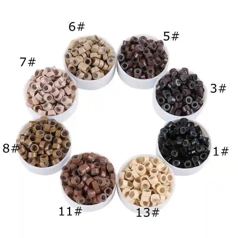 

5000 5,5 мм Φ для наращивания волос, парик, плетеные кольца, бусины, перья для наращивания волос