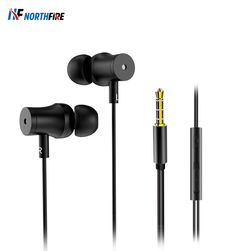 Проводные наушники с тяжелыми басами стерео микрофоном спортивные для Xiaomi iPhone 3 5