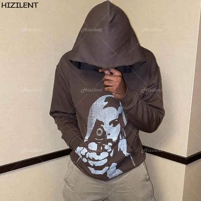 Женские толстовки с аниме принтом Y2K Осенний свитшот в стиле Харадзюку большого