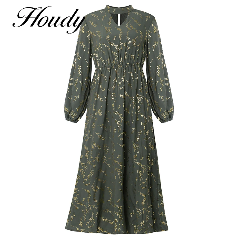 

2022 Women's Summer Dresses Long Fashion High A-Neck Pattern Printing Straight Long Skirts Folds Bohemian Party Casual Wear