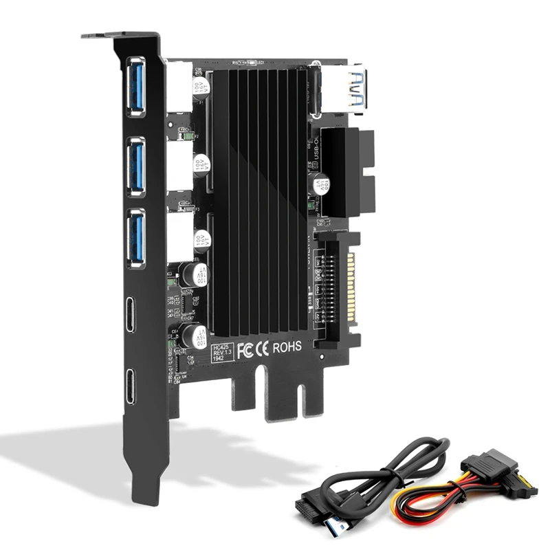 usb 3 0 type c pci e плата расширения с 5 порт