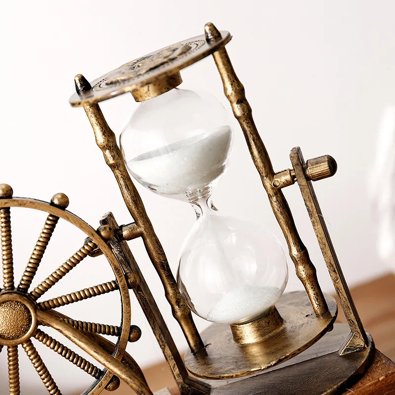 

2 Pcs Retro Ferris Wheel Hourglass Decoration Student Children Gift Home Decoration Decoration Wooden Craft Gift