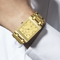 va va voom relogio masculino watch men square mens watches top brand luxury golden quartz stainless steel waterproof wrist watch
