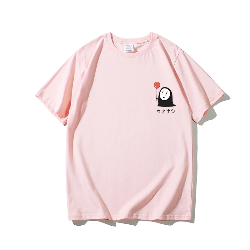 ghost face pink Графическая женская футболка, футболки, эстетическая одежда ulzzang, Корейская одежда для женщин, мультяшный аниме, забавный стиль, женская футболка - Цвет: ghost face pink