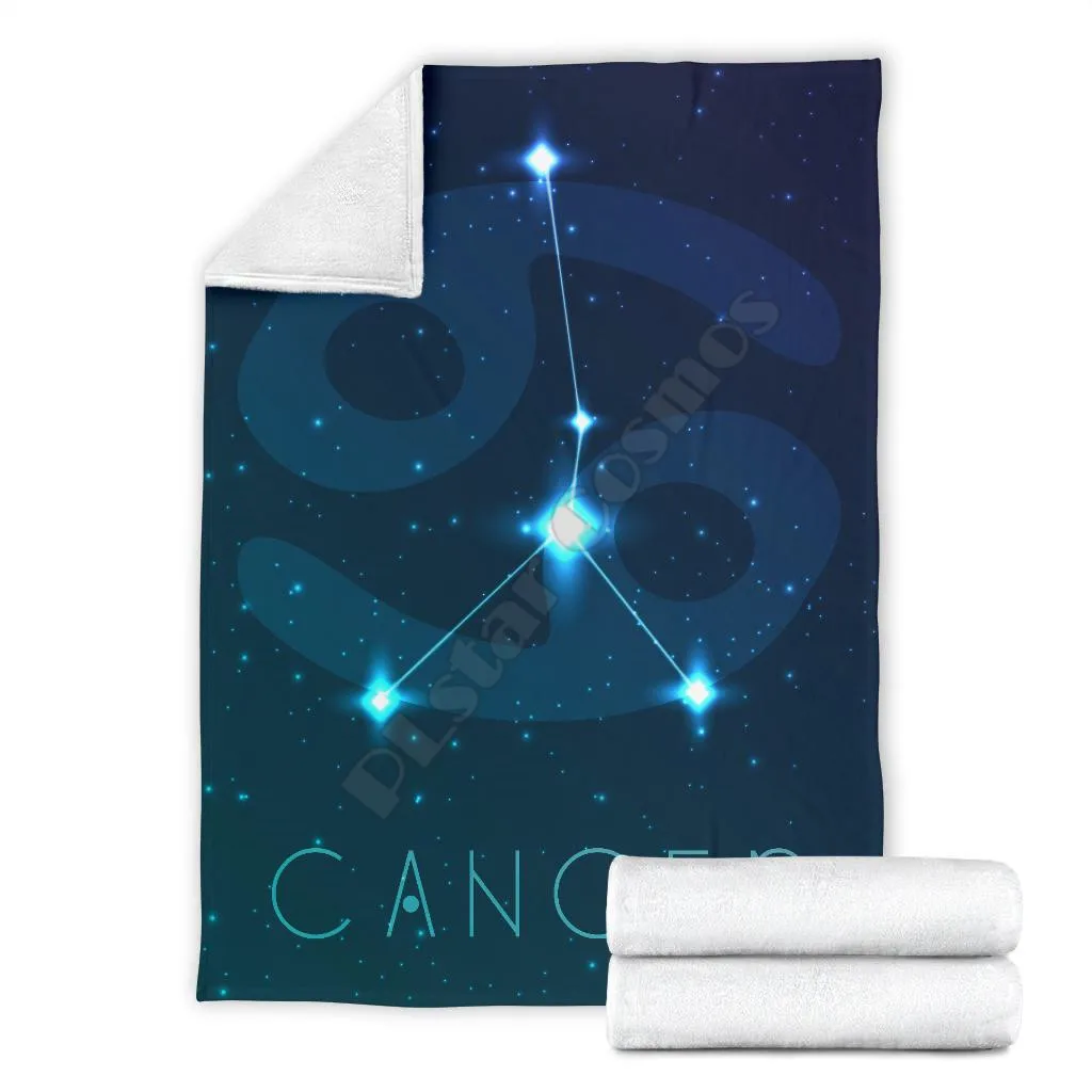 

Cancer Zodiac fleece blanket Printed Blanket Adults/kids Fleece Blanket Sherpa Blanket 02