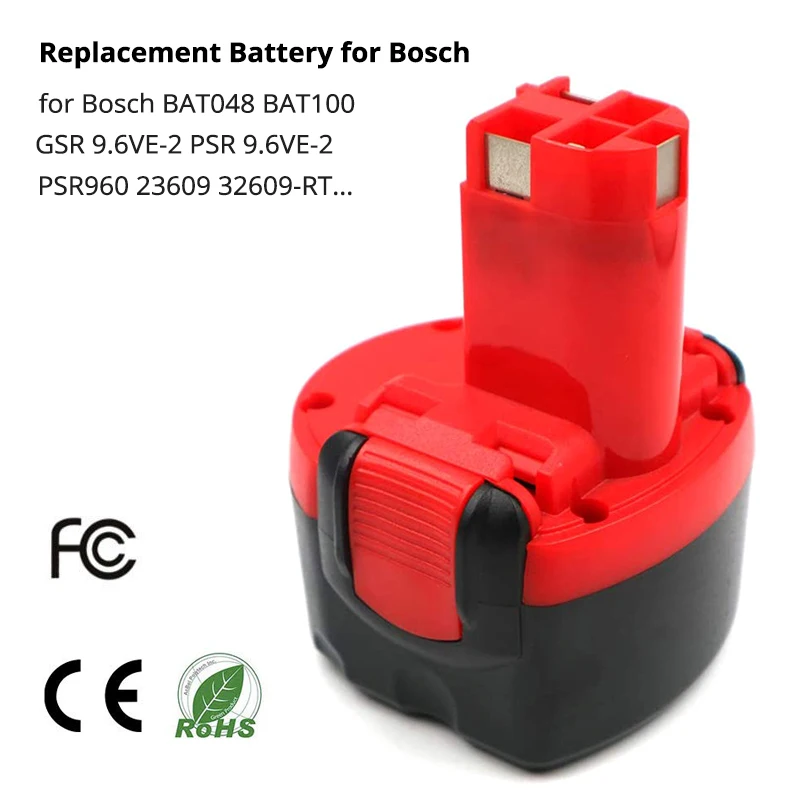 Аккумулятор BAT048 2000 мА · ч Ni-CD 9 6 В 3 шт. для электроинструмента Bosch BAT100 BAT119 GSR 9.6VE-2 PSR