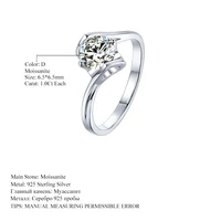 Dazzling Sterling Silver Moissanite Solitaire Ring 5