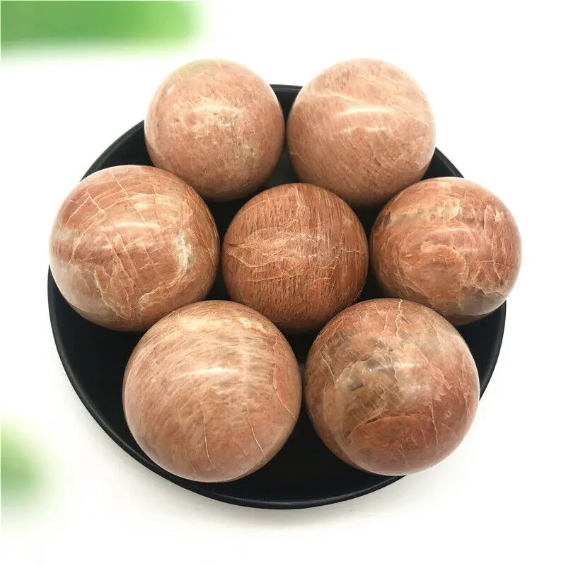 

1PC Natural Orange Moonstone Sunstone Quartz Crystal Sphere Polished Balls Healing Decor Gift Natural Stones and Minerals