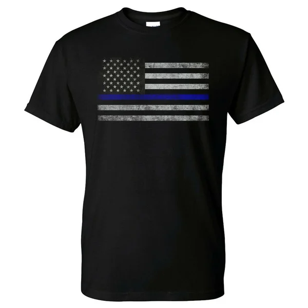 

Police Blue Lives Matter Thin Blue Line Flag T-Shirt - Ready to ship! shirt