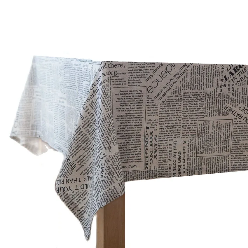 Скатерть для стола в американском стиле хлопково Льняная креативная газета с