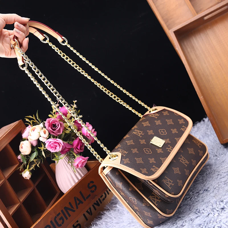 

Genuine Leather Women Wallet on Chian 2021 New Fashion Shoulder Crossbody Flap Bag Ladies Fashionable Purses and Handbags Louis