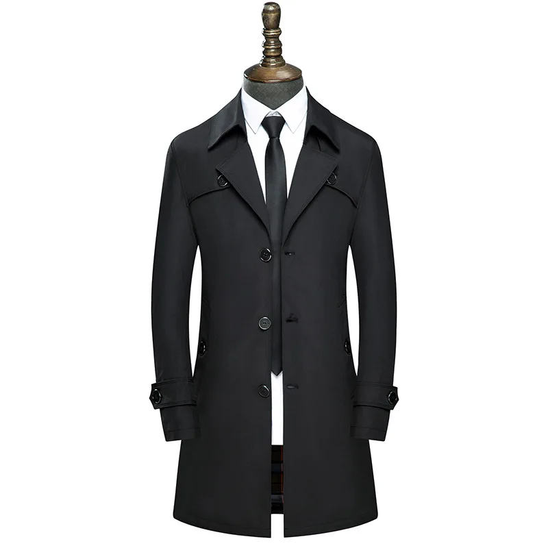 

Men Trench Coat 2020 Spring Autumn Thin Section Korean Trendy Slim Handsome Coat Male Jacket Fashion Mens Trench Coat Jacket