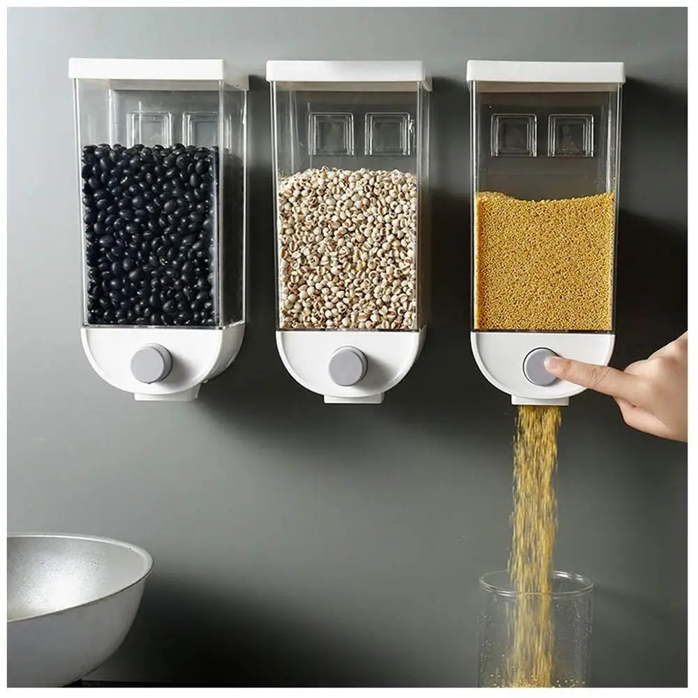 

Автоматический диспенсер для сухих продуктов, 1500 мл, настенный пластиковый контейнер большой емкости для хранения зерен для кухни
