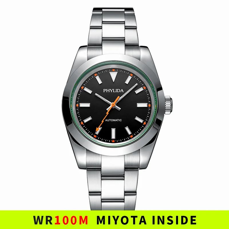 Automático de Luxo Preto à Prova Relógio Diário Mecânico Milgauss Homenagem Relâmpago Parafuso Mãos 10bar Mostrador Dwaterproof Água 100m wr 39mm